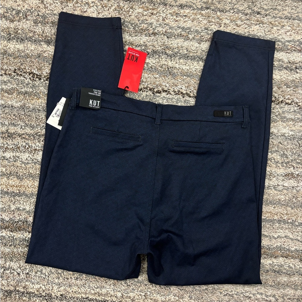KUT From The Kloth High Rise Fab Ab Trousers Sz 14 NWT | KUT Women Navy Trouser- - Picture 14 of 14